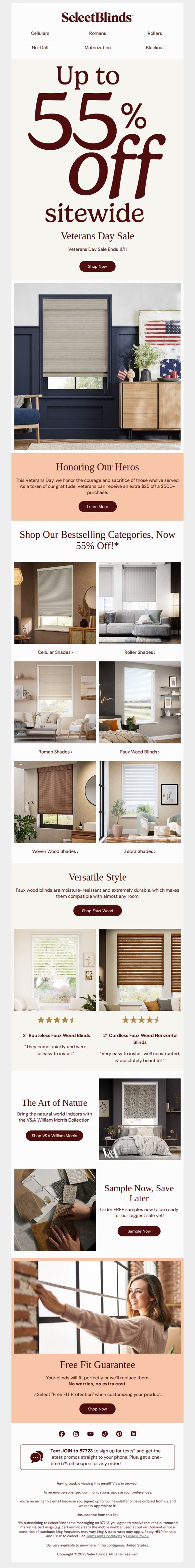7. SelectBlinds : Veterans Day Deals – Save Up to 55%