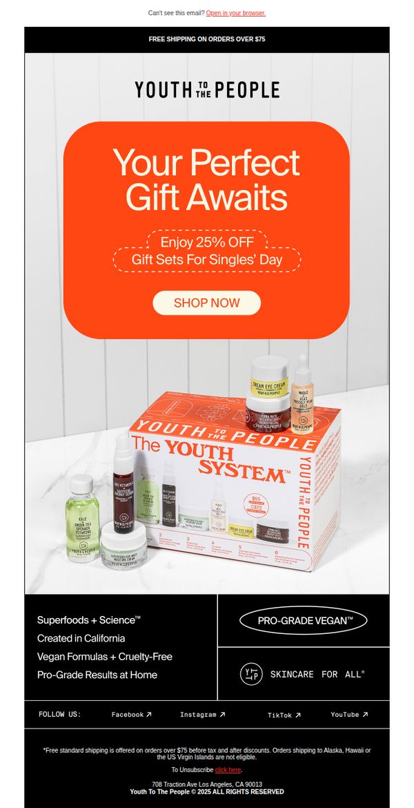 8. 25% OFF Gift Sets for Singles' Day!