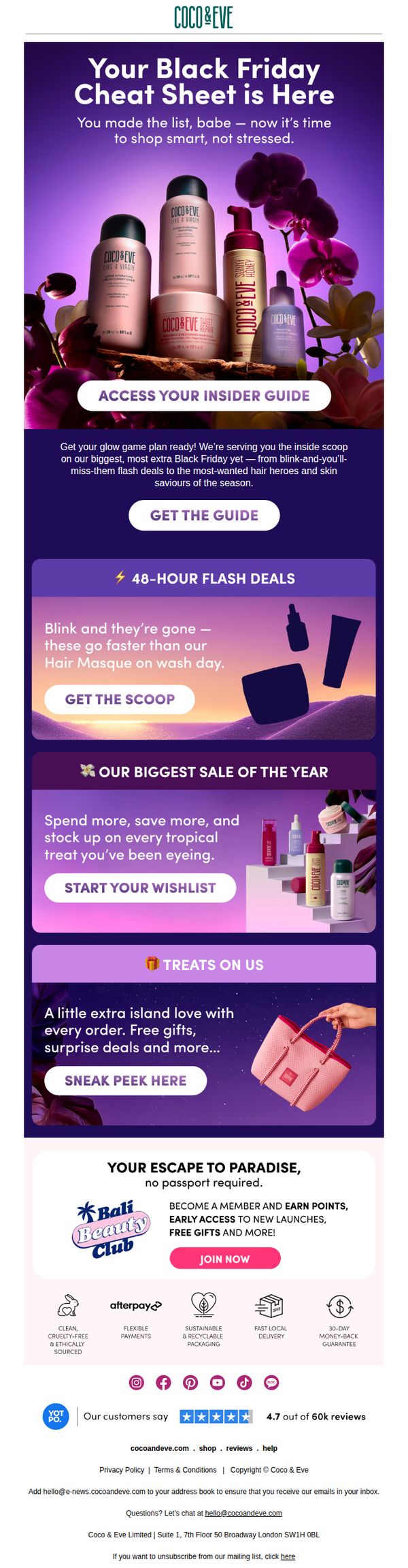 9. Coco & Eve: Psst… Your Black Friday beauty cheat sheet just dropped ✨
