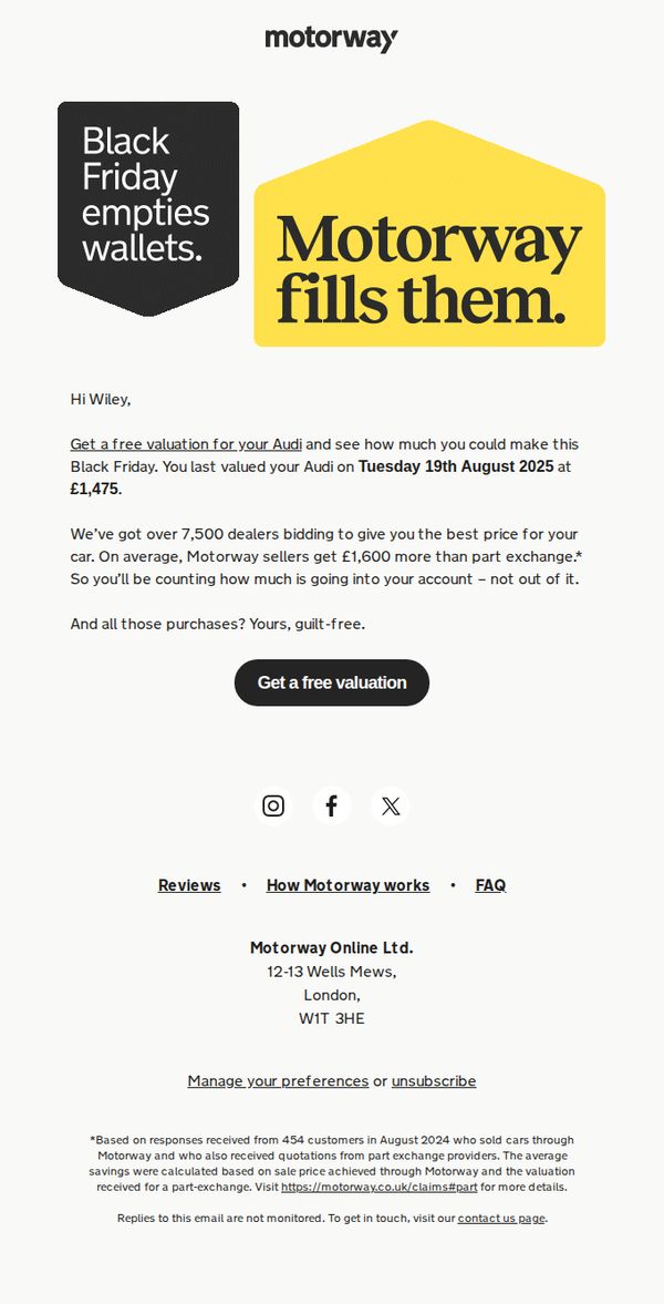 10. Motorway : Sell your Audi and earn back this Black Friday