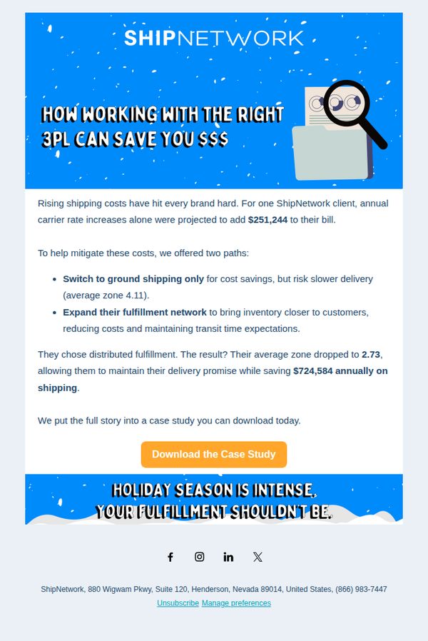 8. The holiday fulfillment strategy behind $700K in savings