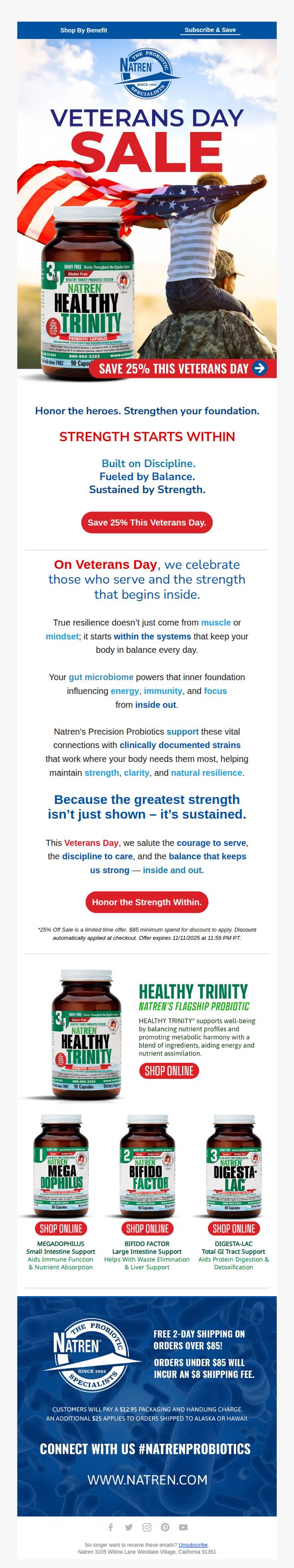9. Natren Probiotics: Unlock 25% Off This Veterans Day Weekend