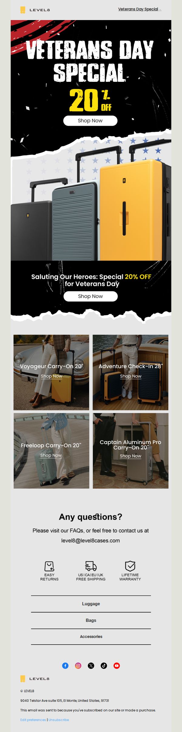 7. LEVEL8: ☀️Special 20% OFF for Veterans Day