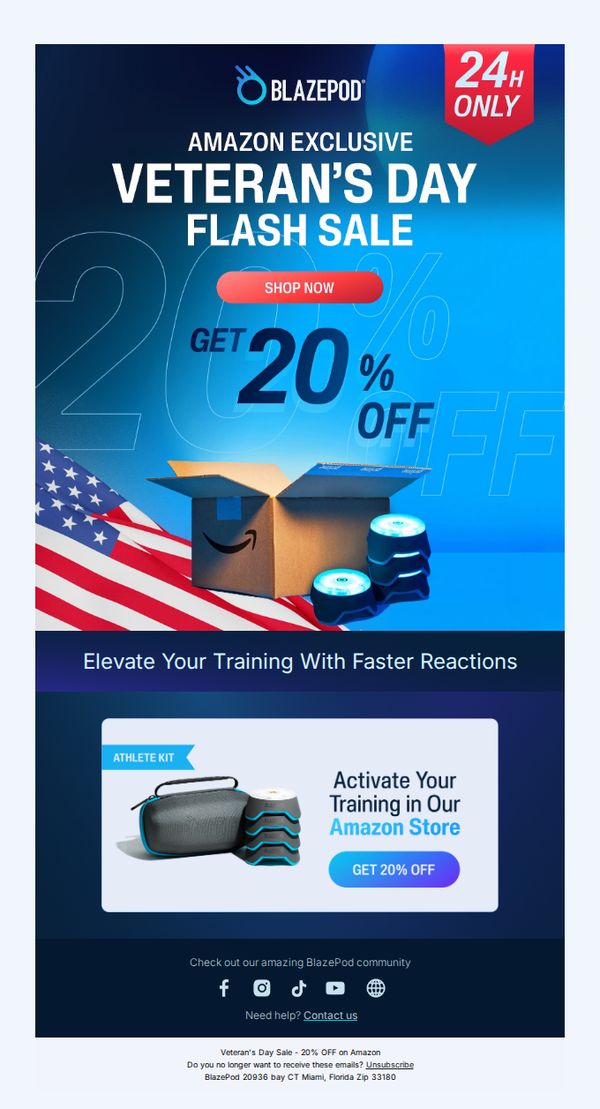 9. BlazePod: Veterans Day 20% OFF [Amazon Exclusive]