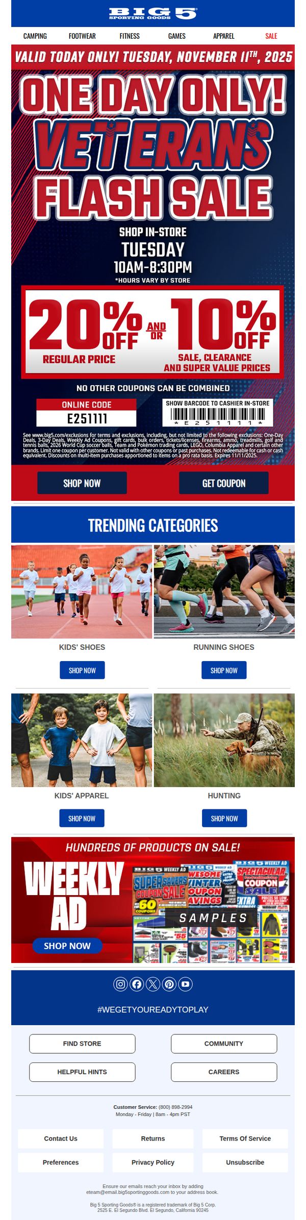 6. Veterans Day FLASH DEAL ⚡ Up to 20% Off! TODAY Only!