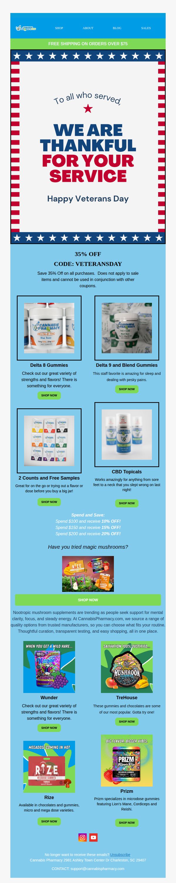 8. The Cannabis Pharmacy: Last day for Veterans Day savings! 🤝