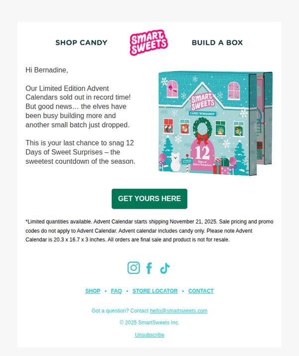 6. Smart Sweets: Advent Calendars: Restocked!