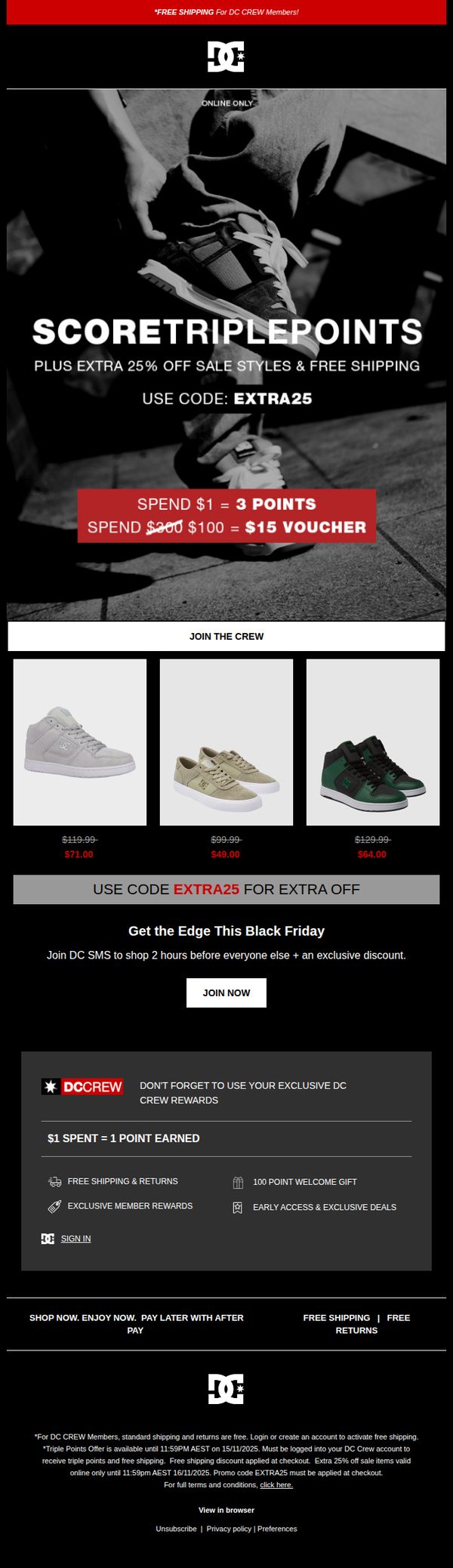 9. Triple Points. Extra 25% Off Sale. All Yours.