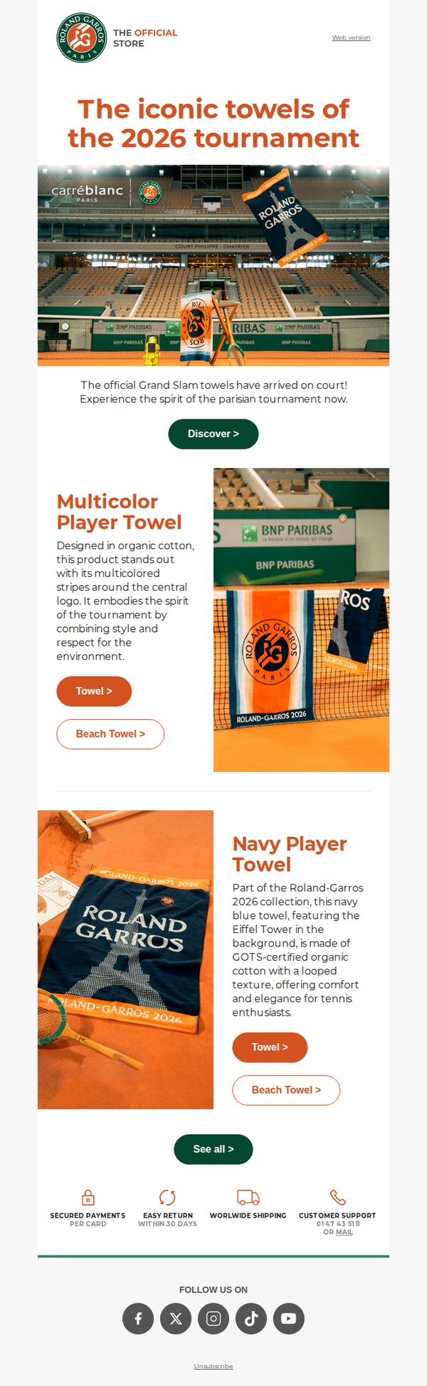 10. The official 2026 tournament towels are now available!