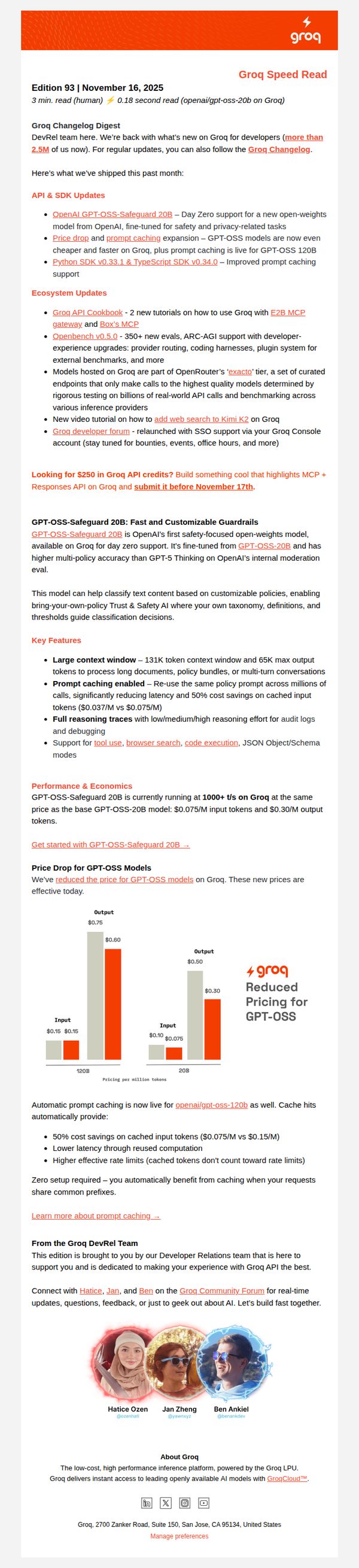 6. Groq : Groq Speed Read – October: 350+ New Evals, GPT-OSS-Safegaurd, Prompt Caching Expansion, & More