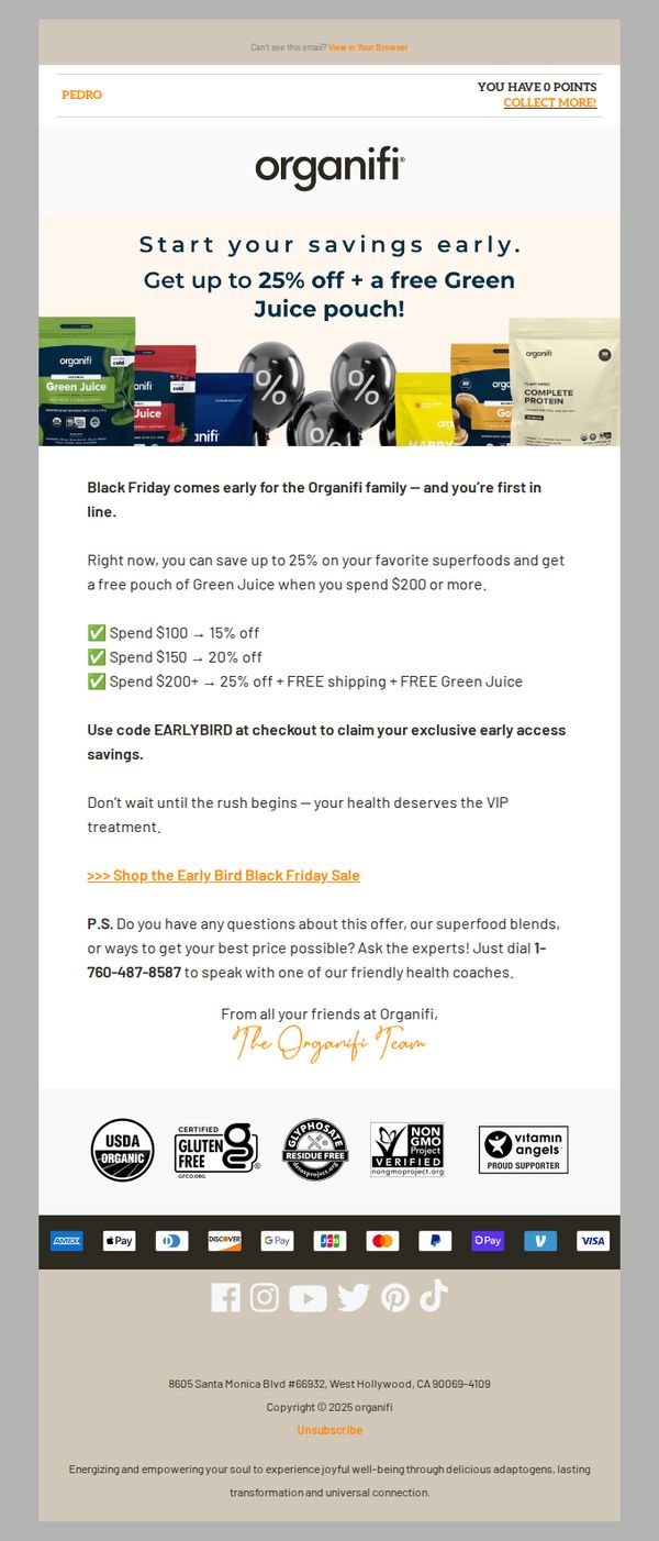 9. Early Bird Black Friday Starts Today!