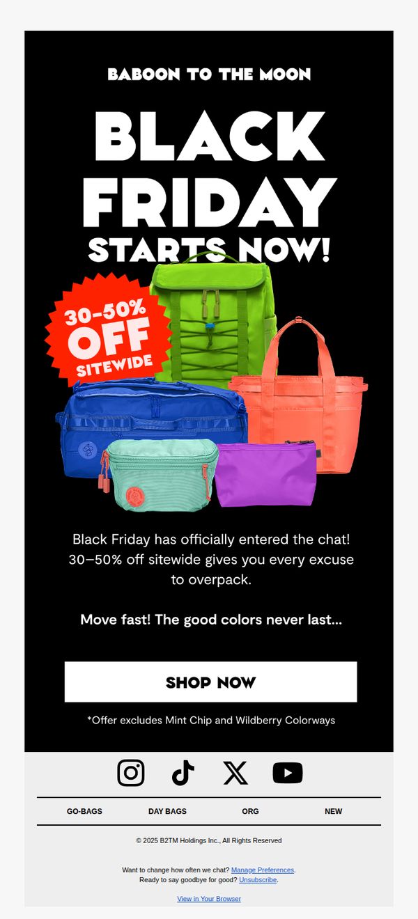 7. 🚨 Black Friday is ON! 30-50% Off Sitewide!