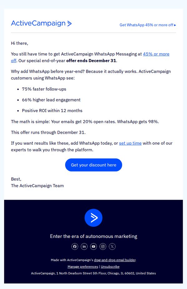 6. Expires Dec 31: Save 45%+ on WhatsApp.