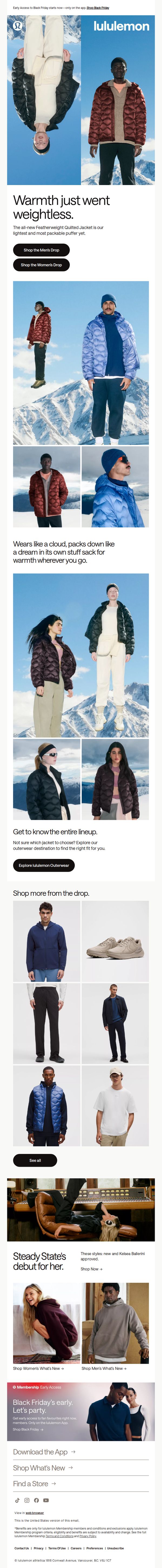8. Lululemon: The New Featherweight Quilted Jacket