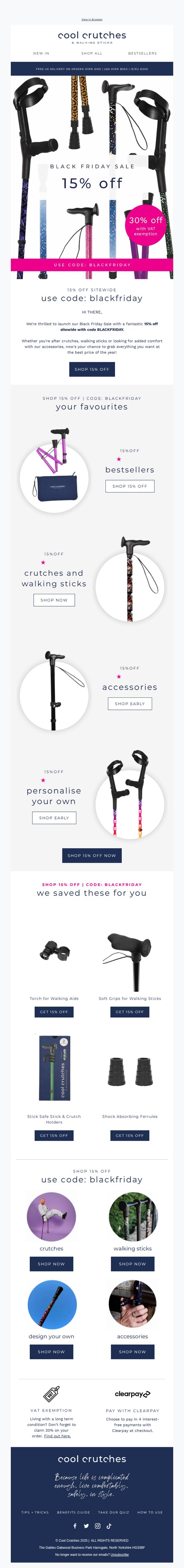 8. Cool Crutches: 15% OFF SITEWIDE ⚡ BLACK FRIDAY STARTS TODAY
