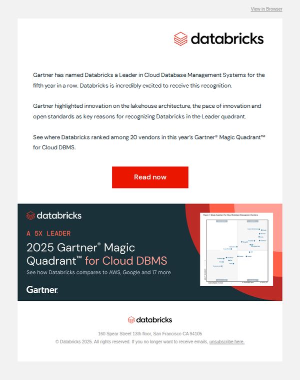 9. Databricks is in Gartner’s Magic Quadrant™ again