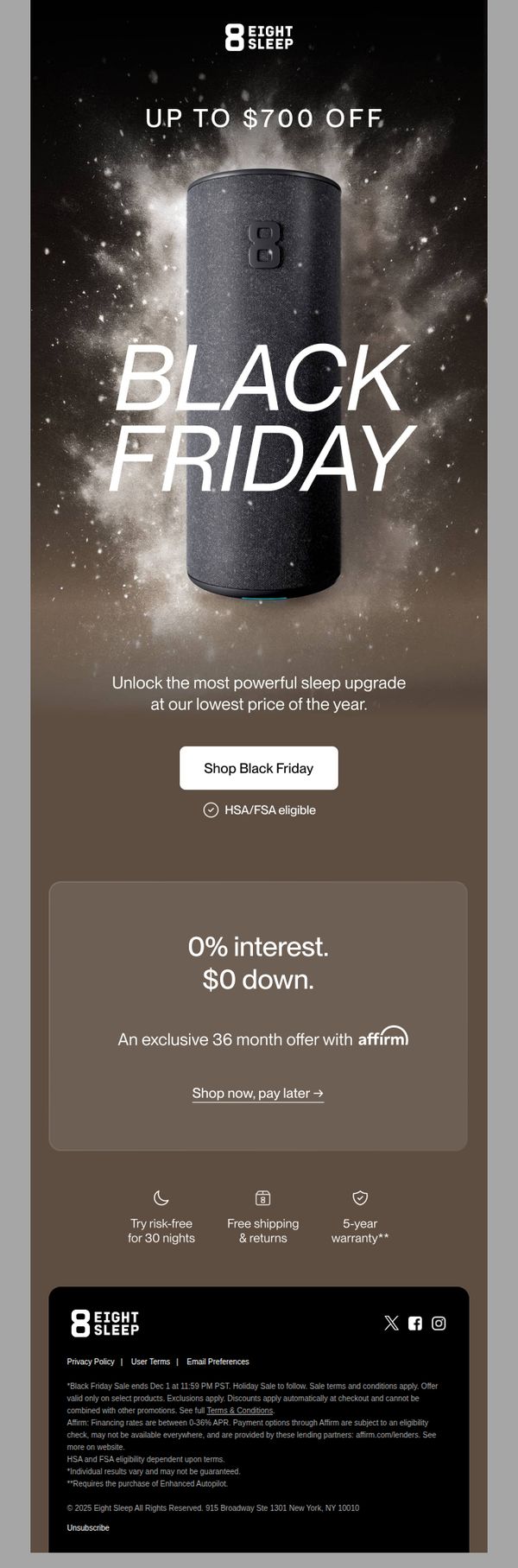 7. Eight Sleep: Black Friday is officially ON*