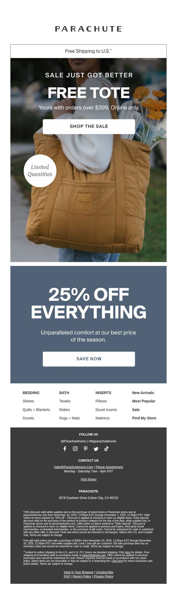 7. Parachute Home: Black Friday Just Got Better