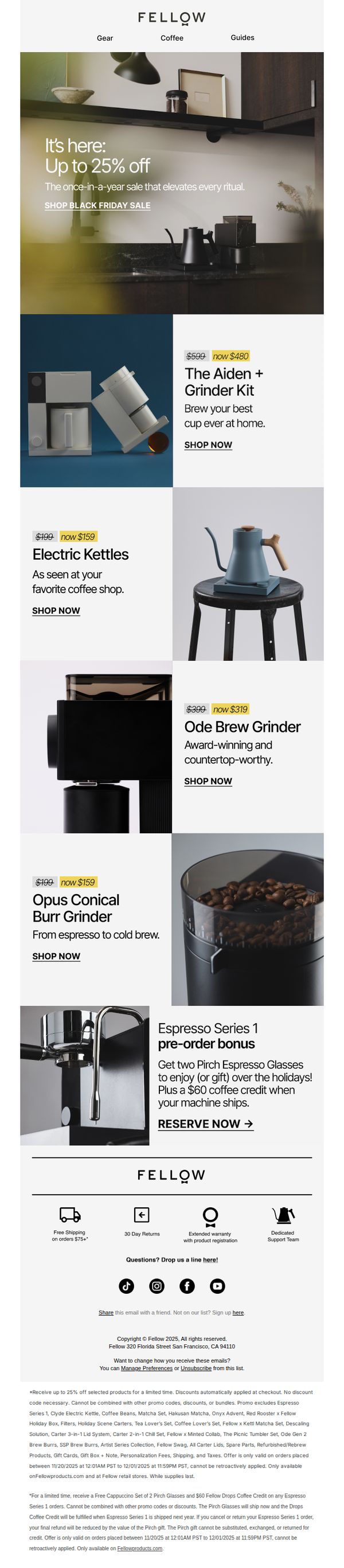 8. Up to 25% off everything you love