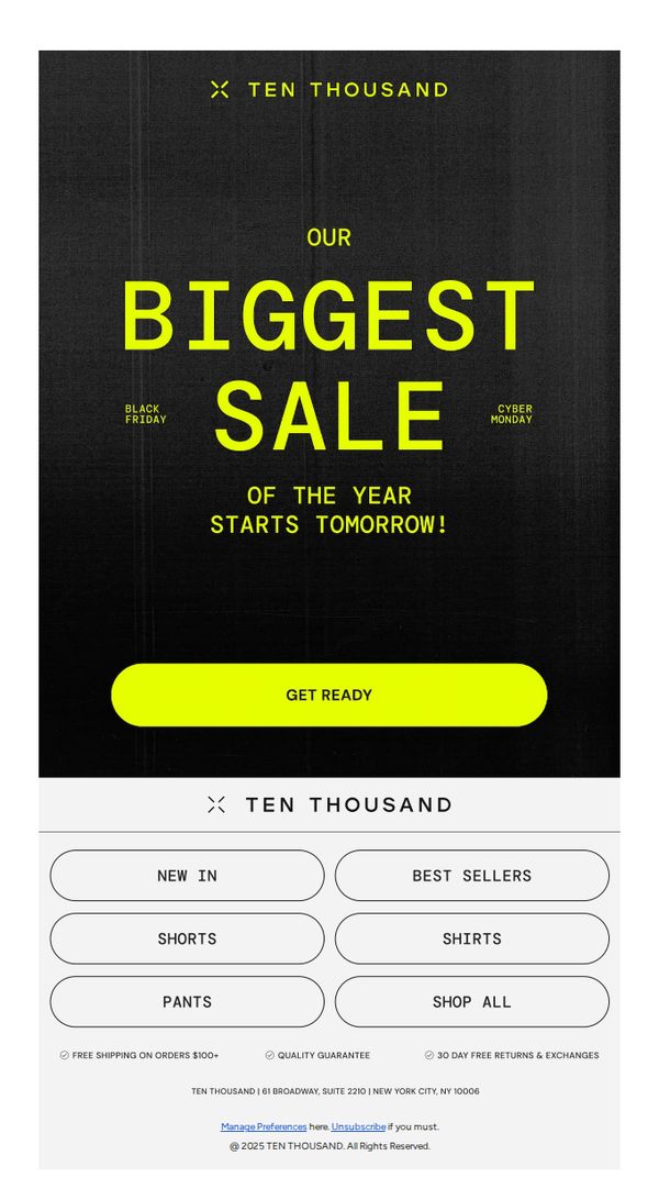7. Ten Thousand: 👀 Black Friday Savings Are Coming