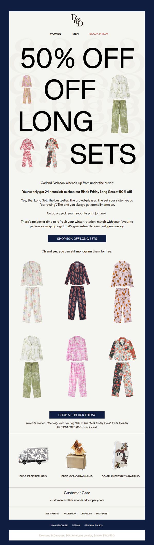 10. Last 24 hours for 50% Off Long Sets