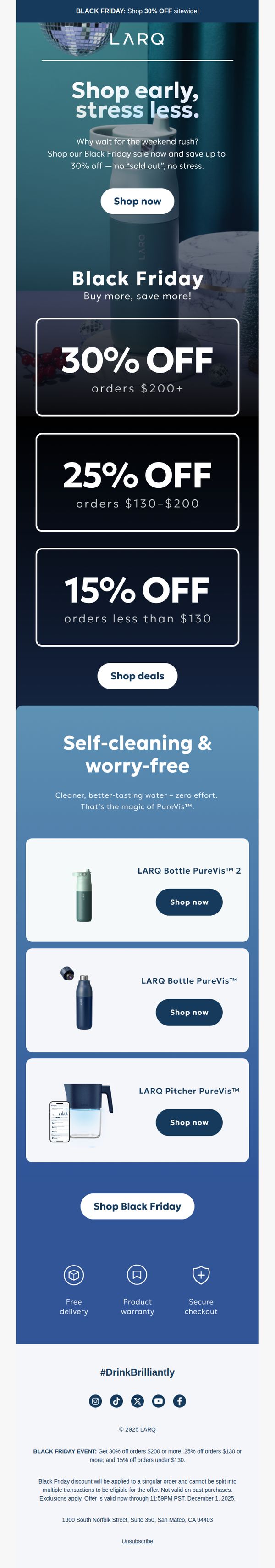 8. LARQ: Shop early, stress less.