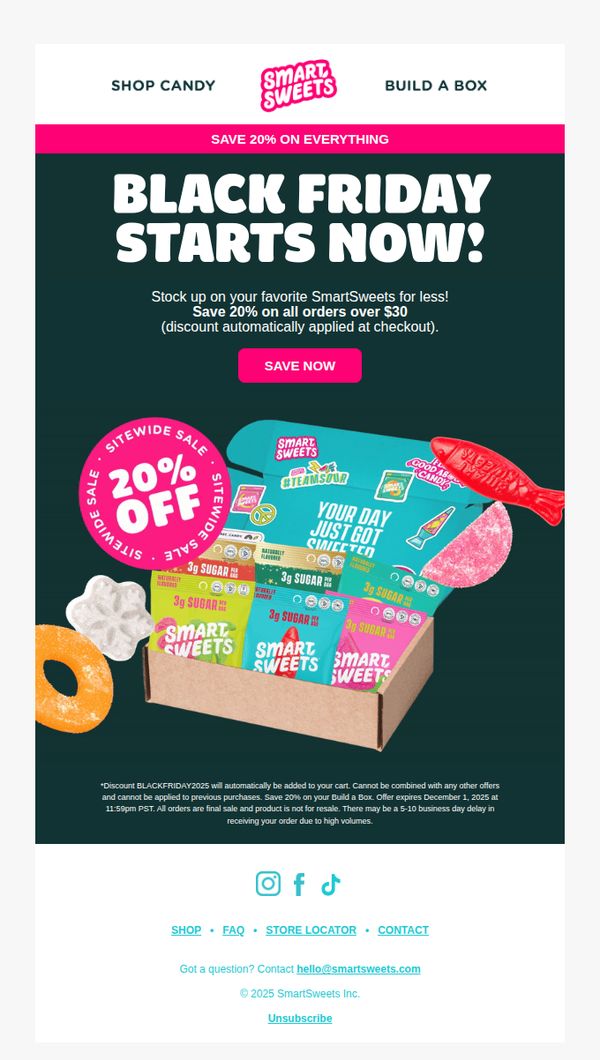 8. Smart Sweets: ICYMI: We're having a sale! 🍭