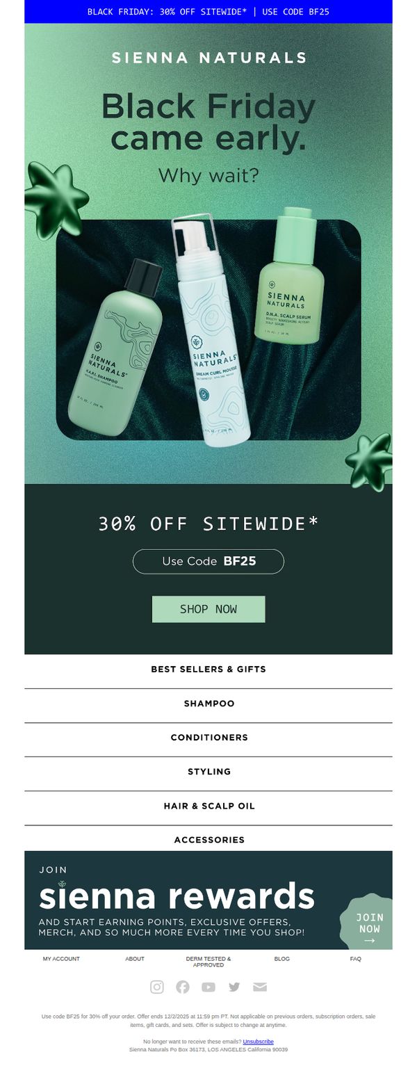 10. Black Friday Starts NOW—30% Off Everything! 🌟