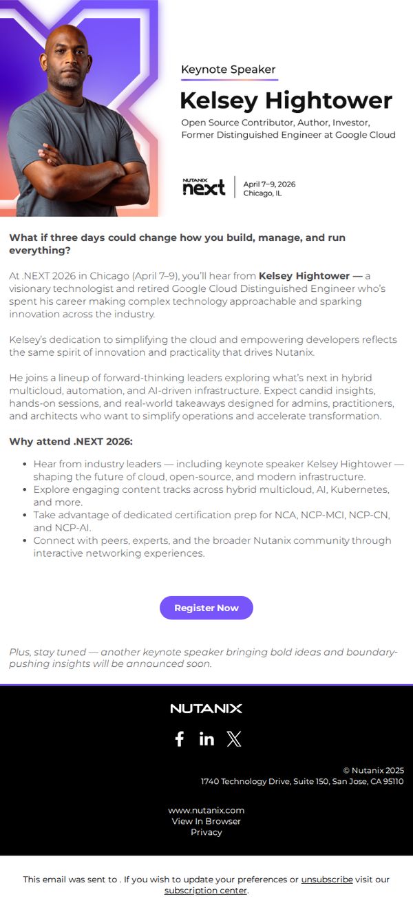 7. Don’t miss keynote speaker Kelsey Hightower at .NEXT.