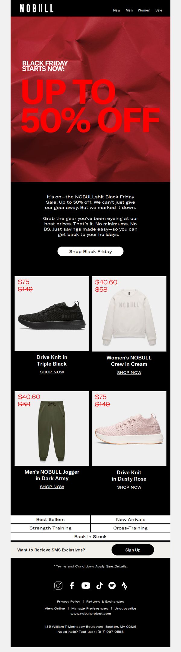 6. NO BULL: Up to 50% Off—Black Friday Sale Starts Now