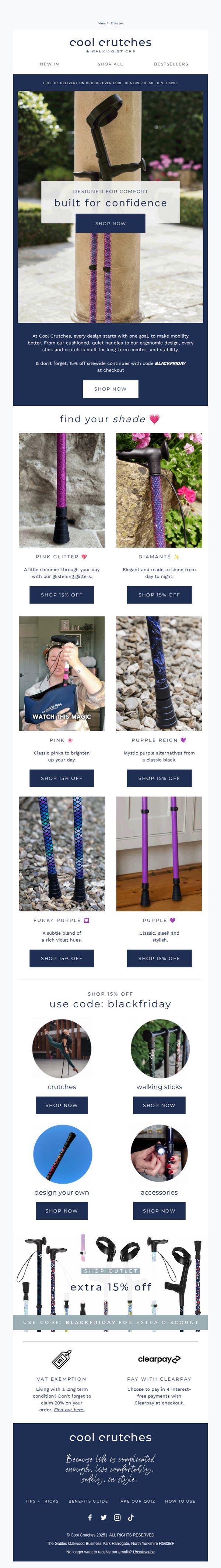 7. Cool Crutches: Confidence In Colour! 15% off continues… 💕