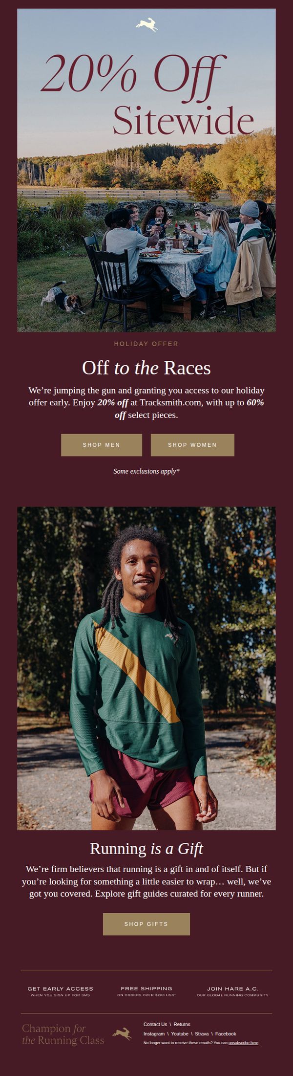 8. Tracksmith: Black Friday is Here