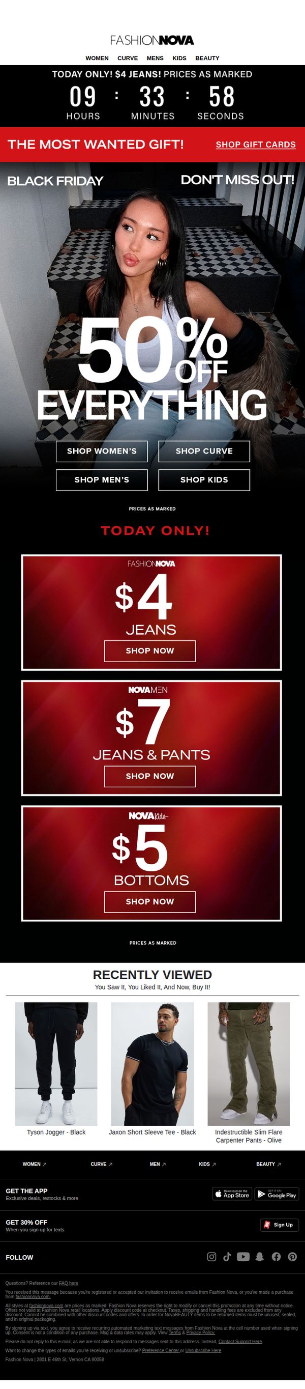 8. Fashion Nova: BLACK FRIDAY Is Calling🚨