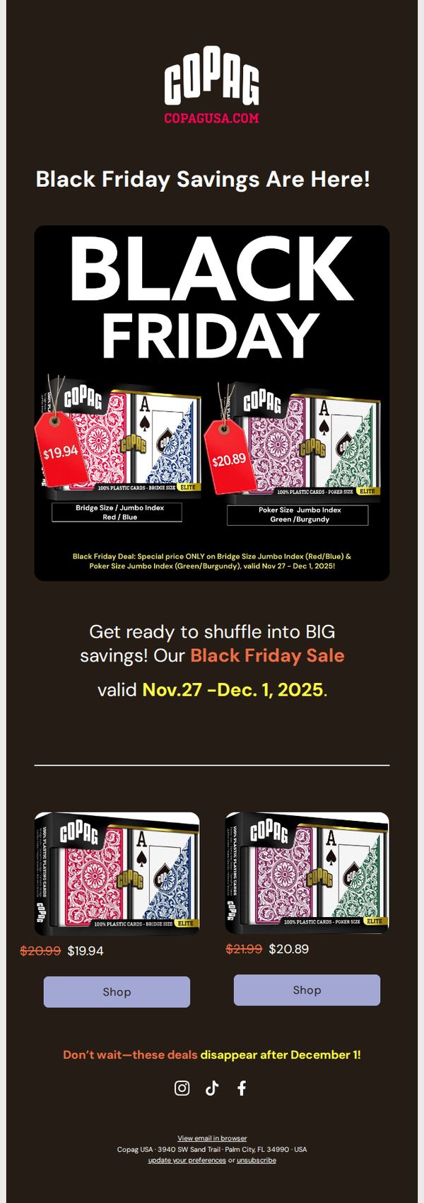 7. Copag USA: 🔥 Black Friday Starts NOW – Copag USA Deals You Can’t Miss! 🔥