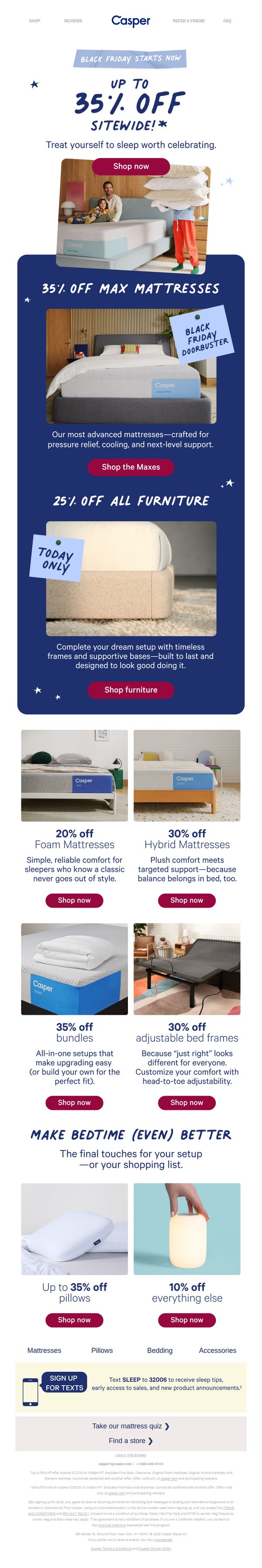 7. Casper: Today Only: 25% off furniture + more deals
