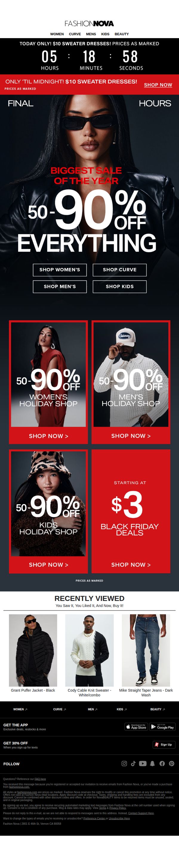 7. Fashion Nova: 6 HRS LEFT!!⏰BLACK FRIDAY ENDS TONIGHT 🔥‼️