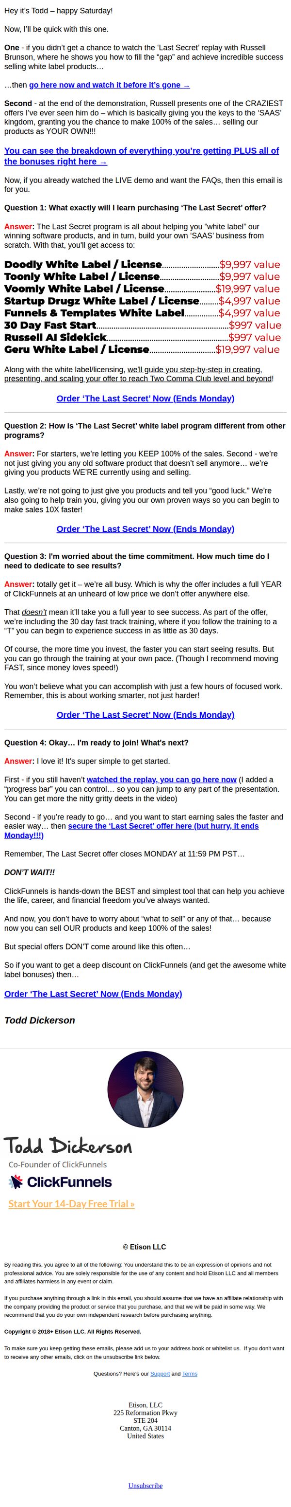 7. The Last Secret FAQs Inside (ends on Monday!)