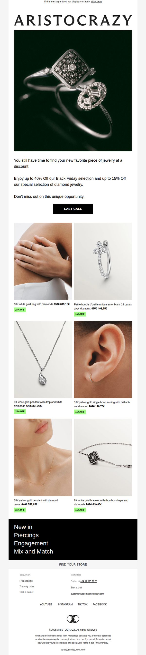 10. Last call diamonds 15% Off