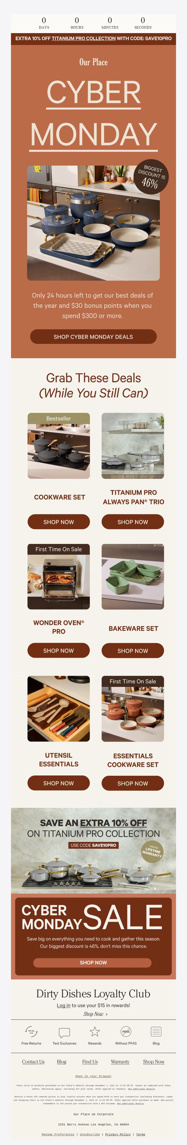 9. Our Place: Tick, Tick, Cyber Monday