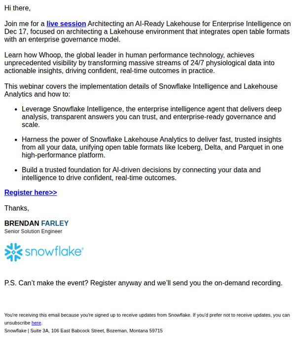 8. [Live Webinar] Architect an AI-Ready Lakehouse with Snowflake