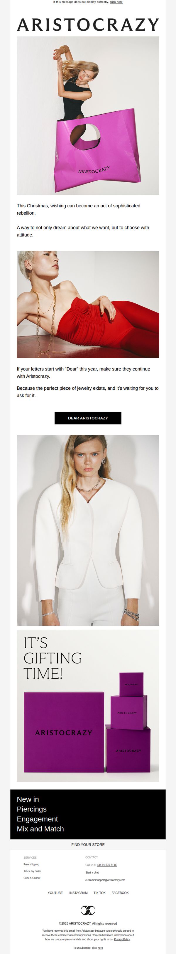 7. If it starts with “Dear...” let it continue with Aristocrazy