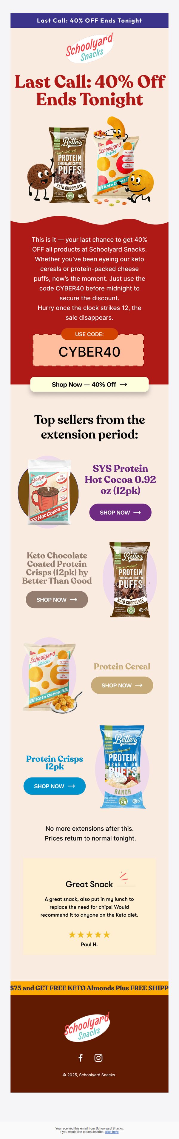 9. Schoolyard Snacks: , Final Chance Cyber Monday Extended Sale Ends at Midnight