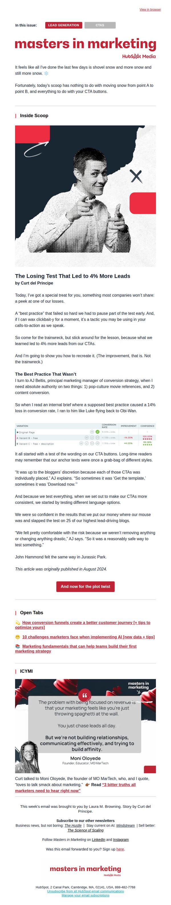 6. 📉  The losing test that led to 4% more leads