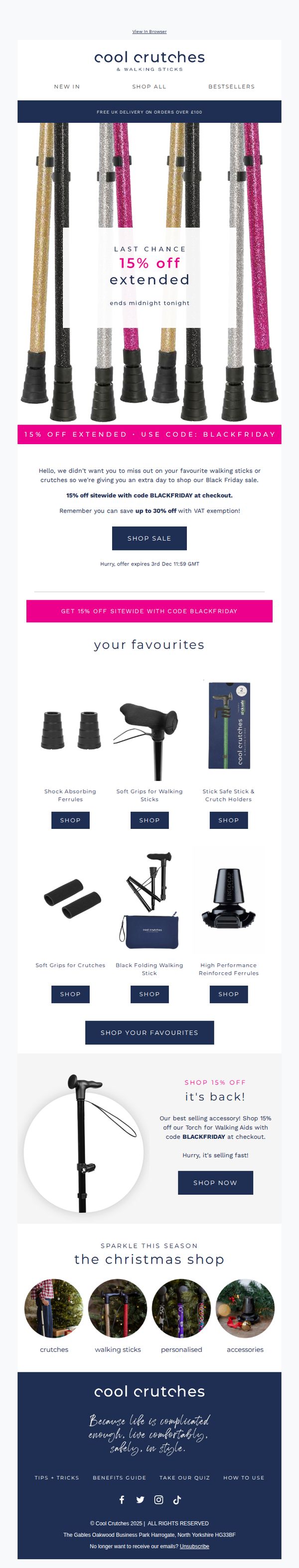 8. Cool Crutches: 15% OFF EXTENDED ⚡ 15% OFF SITEWIDE