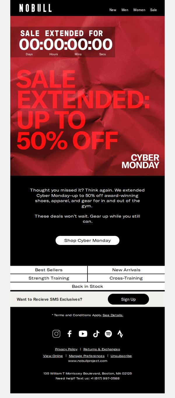 9. Sale Extended: Up to 50% Off Cyber Monday
