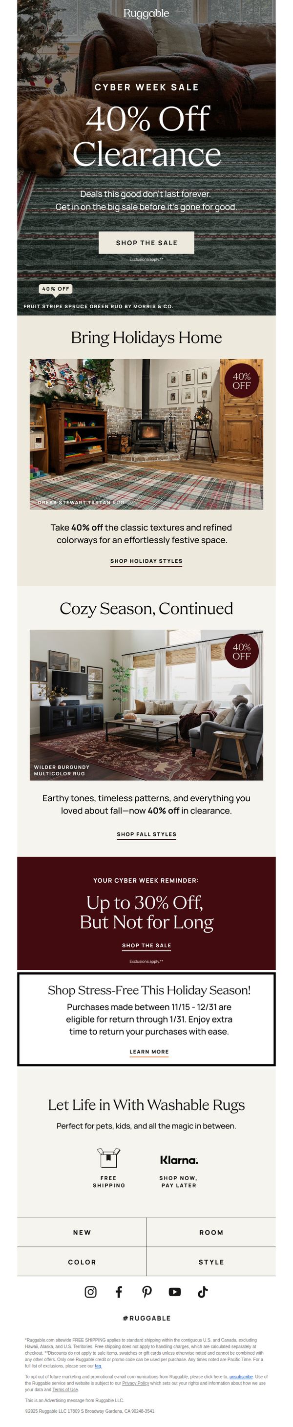 6. Ruggable: 40% off clearance—in time for the holidays