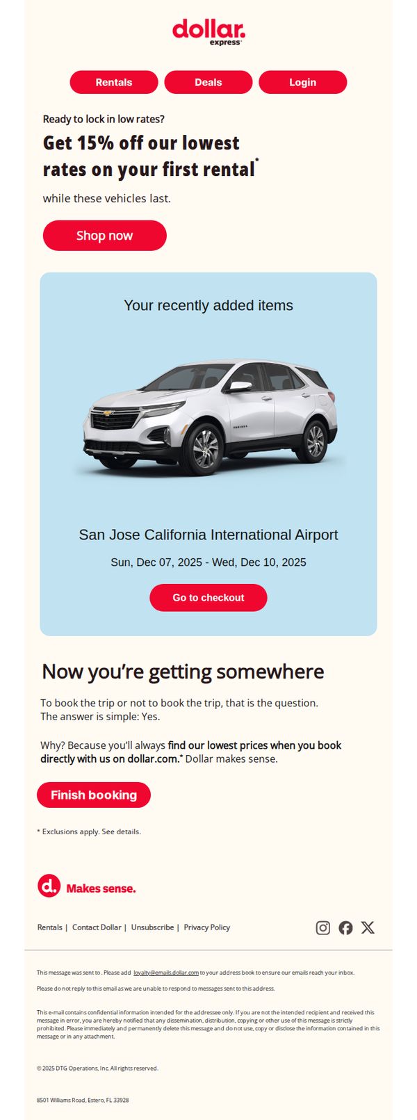 9. Ready to check out with 15% off your rental?