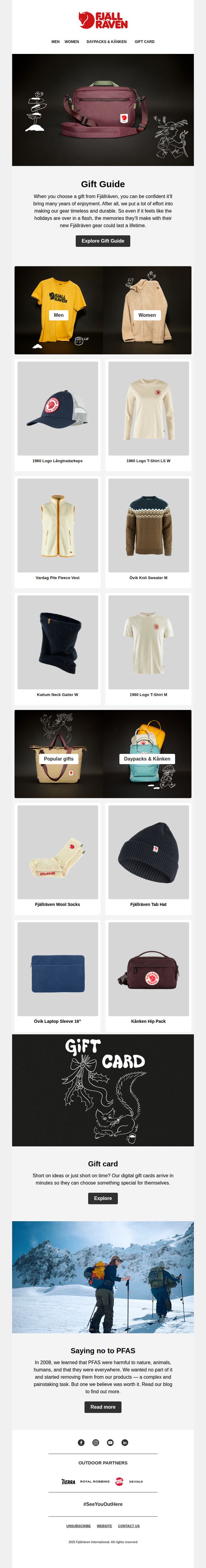 6. Fjällräven: The gifts that keep on giving