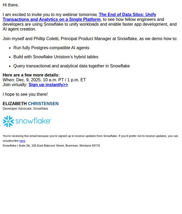 10. Live Demo Tomorrow: Run Postgres, Analytics, and Your Hybrid Workloads on a Single Platform