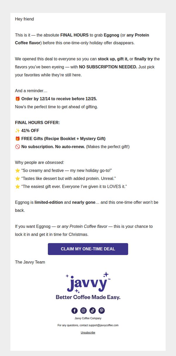 8. Javy Coffee: No Subscription Needed + 41% OFF!!!